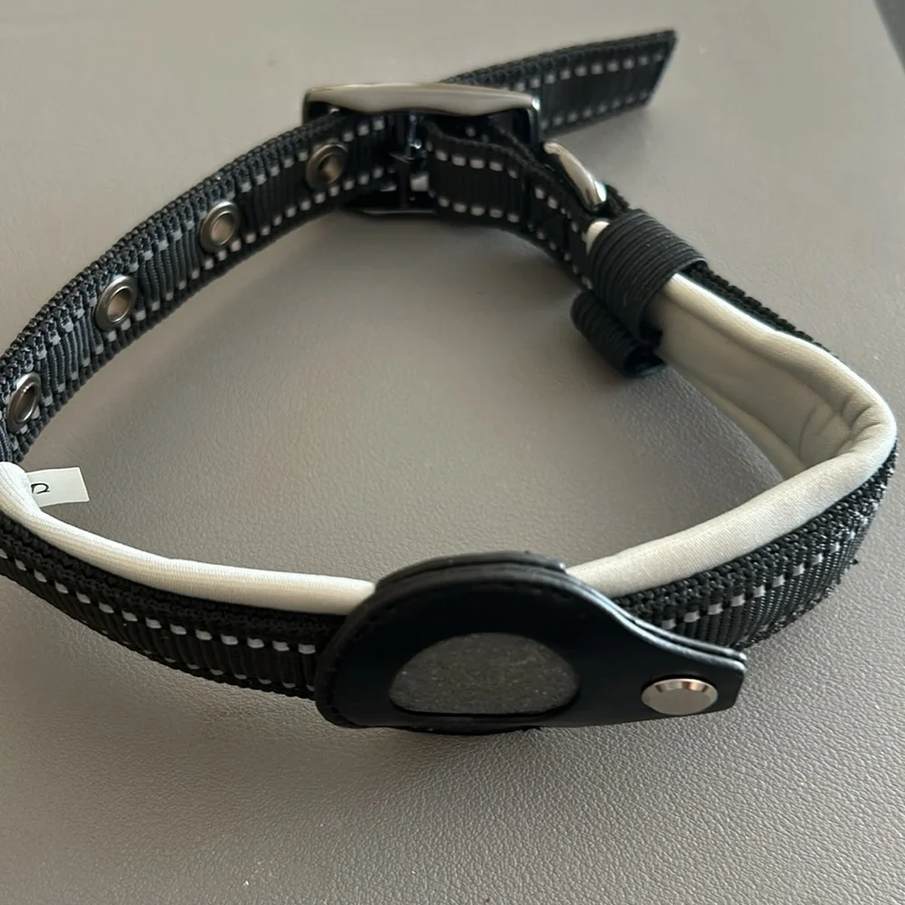 Reflective Heavy Duty Padded Apple Air Tag Dog Collar / SMALL / BRAND NEW